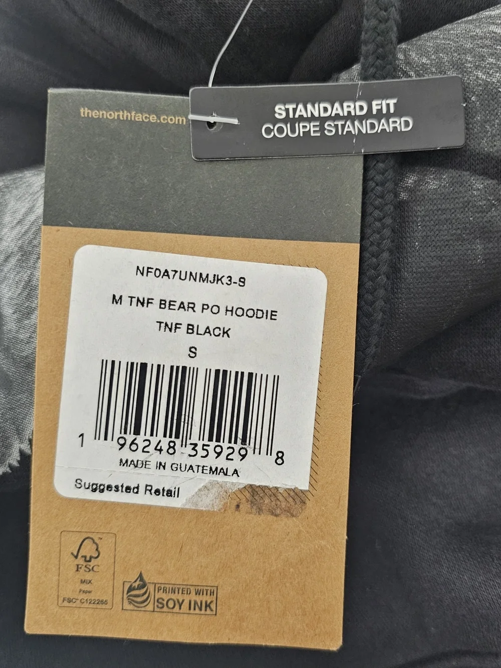 Black Men's Hoodie with Bear Graphic - The North Face